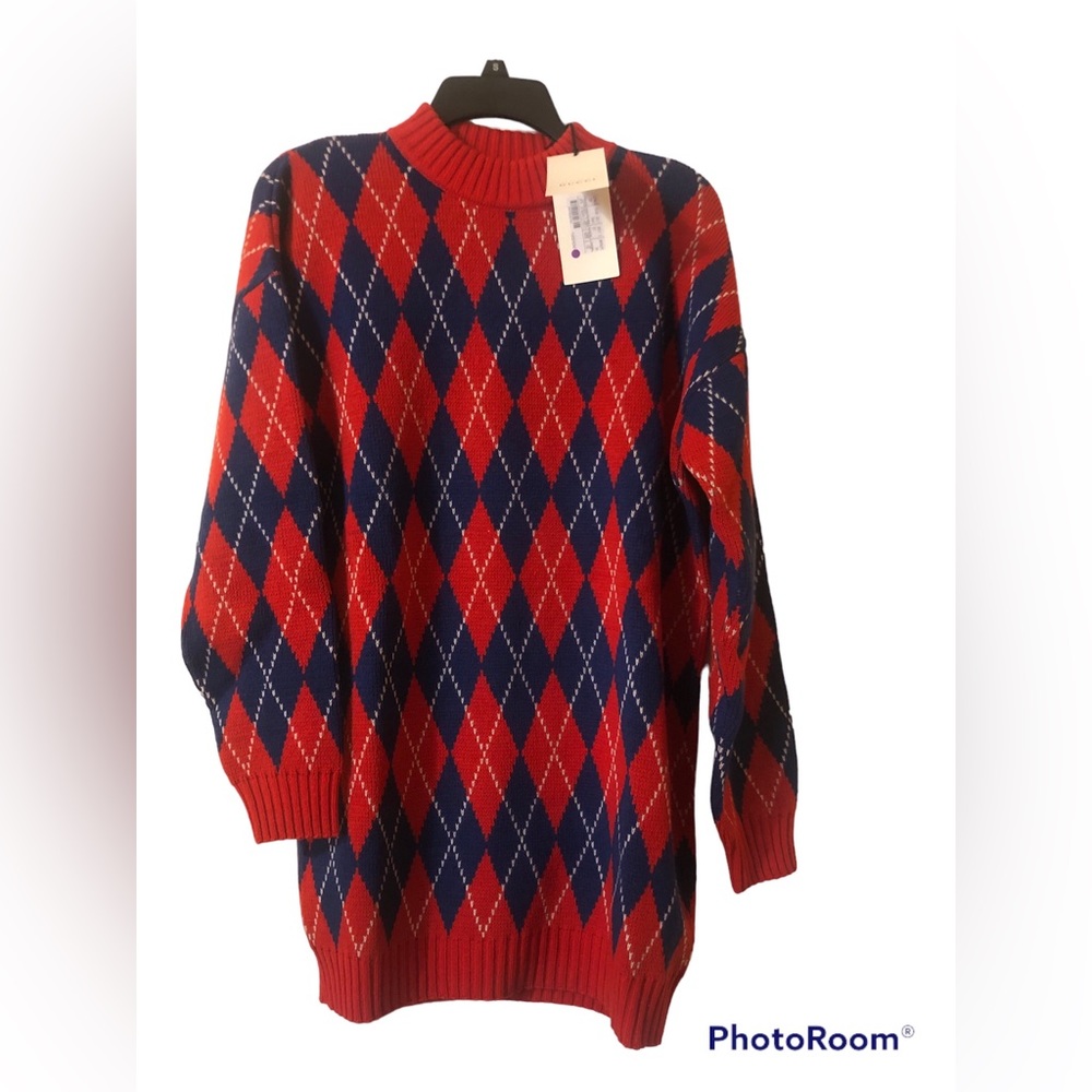 Gucci Argyle Jacquard Sweater Dress - Picture 2 of 7